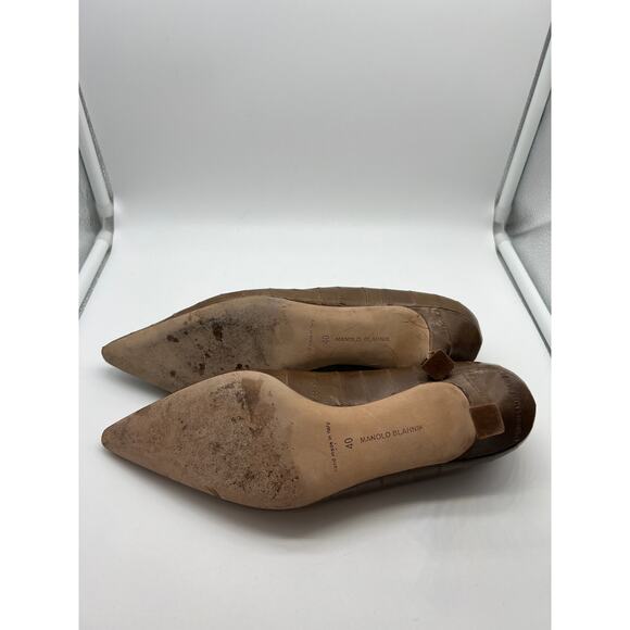 Manolo Blahnik Brown Kitten Heels EU size 40 - Picture 7 of 8